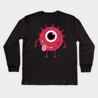 Red Monster Kids Long Sleeve T-Shirt